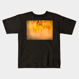 Orange Acer Leaves Kids T-Shirt